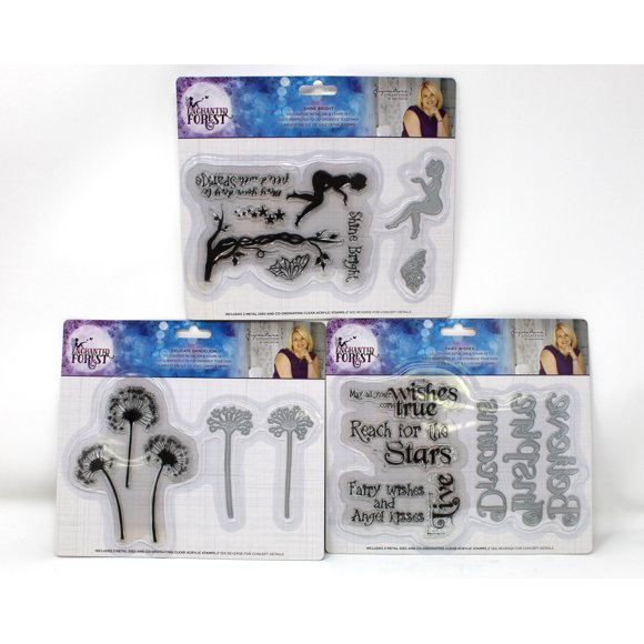 Crafters Companion Enchanted Forest Decorative Metal Die & Stamp Set (Pack of 3)