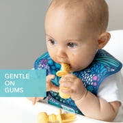 Bumkins Baby Feeding Chewtensils, Training Fork and Spoon Set, Utensils Ages 6 Mos+ (Pineapple)
