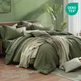 thumbnail image 6 of Catami Cationic Dyeing 7-piece Bed in a Bag Comforter Set with Sheets,Olive Green,King, 6 of 7