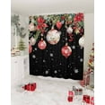 thumbnail image 3 of Black Christmas Balls Shower Curtain, Xmas Poinsettia Botanical Waterproof Washable Boho Funny Cute Shower Curtains Set for Bathroom Farmhouse Bathtubs Decor with Hook, 48"Wx72"L, 3 of 7