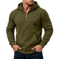thumbnail image 6 of Men's Half Zip Hoodie,Long Sleeve Casual Solid Sweatshirt with Kangaroo Pocket for Everyday Casual Outfits, 6 of 6