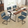 thumbnail image 4 of Zesthouse Mid-Century Modern Dining Chairs Set of 2, Upholstered Faux Leather Dining Room Chairs with Back and Black Legs, Armless Side Chairs for Kitchen & Dining Living Room, Blue, 4 of 12