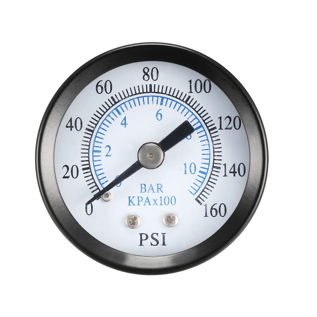 Pressure Gauge , 0160 PSI/010 BAR Dual Scale , 1.4" Dial Display , 1/