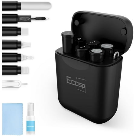 Cleaner Kit for AirPod,Multi-Tool iPhone Cleaning Kit,Cell Phone Cleaning Repair & Recovery for iPhone & iPad(Type C)Charging Port,Lightning Cables&Connectors,Easy to Store & Carry Design,Black