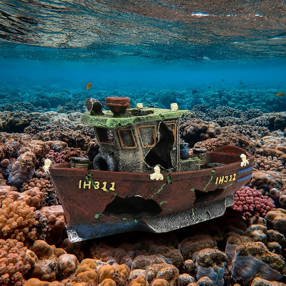 LABSERRON Dark Red Resin Buddha Statue for Decor Small Fish Tank Accessories 1pc