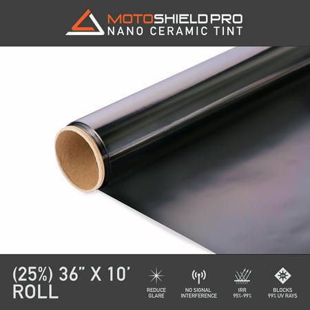 MotoShield Pro Ceramic Tint Film [Blocks Up To 99% of UV/IRR Rays] 36 Inches x 10 Feet - Window Tint Film Roll