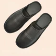 thumbnail image 4 of Zapatos de interior de otoño e invierno, zapatillas para hombre y mujer, chanclas concisas de color azul marino, Zapatillas de casa de cuero simples para hombre de talla grande 46, 4 of 5
