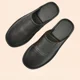 thumbnail image 3 of Zapatos de interior de otoño e invierno, zapatillas para hombre y mujer, chanclas concisas de color azul marino, Zapatillas de casa de cuero simples para hombre de talla grande 46, 3 of 4