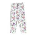 thumbnail image 4 of Goofa Rose Flower B Printed Soft Pajama Pants for Women, Wide Leg Comfy Casual Lounge Yoga Pants-, 4 of 9