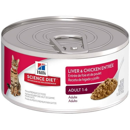 7 Ounce Liver - Hill's Science Diet (Get $5 back for every $20 spent) Adult Liver & Chicken Entrée Canned Cat Food, 5.5 oz, 24-pack
