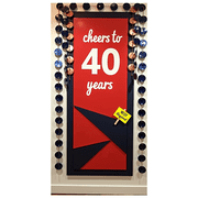 Vibrant Pink Cheers to 40 Years Banner Background Decoration Party Supplies for Milestone Celebrations Photography Props Event Decor Backdrop