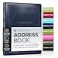 thumbnail image 3 of Gallery Leather Large Address Book with Alphabetical Tabs up to 480 Records, Leather Notebook Hardcover, Telephone and Address Books - 9x7, Desk Address, Acadia Navy, 3 of 4