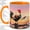 Orange, variant on Farm Rooster Watercolor Coffee Mug, Country Chicken Mug, Morning Coffee Tea Cup for Kitchen Office, Rooster on Fence with Barn Field Sunset, Rustic Farm Nature Decor Art, Women Men