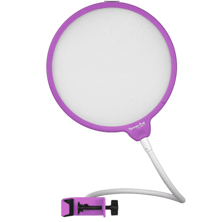 Dragonpad USA 6" Round Gooseneck Microphone Studio Pop Filter with Clamp - Purple/White