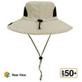 thumbnail image 4 of Sun Hats for Women, Waterproof Wide Brim Bucket Hat, UPF 50+ UV Protection Caps with Drawstring, Summer Beach Wide Brim Cap for Fishing, Armygreen-1, 4 of 7