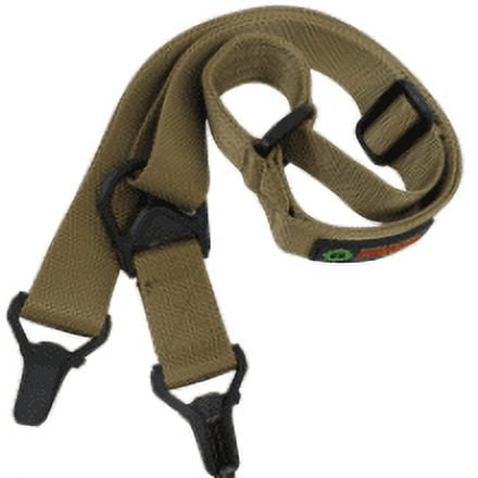 2-Point Rifle Sling, easy lock clips, quickly adjust nylon strap length with one hand (Tan/Khaki)