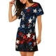 thumbnail image 2 of Easygdp Red Blue White Stars Camisón de manga corta para mujer, informal, estampado, 2 of 6