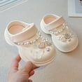 thumbnail image 2 of FINALGANG Girls Clogs With Pearl Chain Rhinestone Decorations Straps Lightweight Anti‑Skid Sole Shoes For Toddler Kids Summer Daily Wear Cozy Shoes, 2 of 8