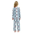 thumbnail image 3 of DIXRUYEE Fleece Pajama Set Loose Style Elastic Waist Pockets Frosty Snowman Cute Pattern, 3 of 7
