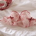 thumbnail image 4 of Womens Hipsters Ruffle Trim Panties with Sweet Strawberry Print Soft Breathable Sheer Mesh Middle Waist Underwear Briefs, 4 of 9
