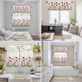 thumbnail image 6 of Red Poppy Flower Kitchen Curtains Sets for Windows 24 Inch Length, Blue Blooms Floral Country Boho Daisy Rod Pocket Window Treatments Tier Curtains and Valances Set for Bedroom/Bathroom, 6 of 8