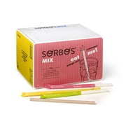Sorbos Edible Straws, Flavor Mix Variety, Chocolate, Lemon, Lime, Strawberry, Sustainable, Individually Packaged, No Plastic, No Allergens, No Gluten, 100 Percent Biodegradable (Pack of 200)