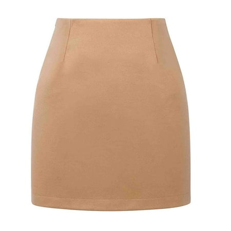 OSFVNOXV Mini Skirts for Women High Waist Business Casual Solid color Wool Blend A-Line Pencil Skirts for Office Work
