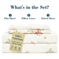 thumbnail image 6 of PixelForge 100% Cotton Queen Size Sheets,4 Piece Pure Percale Bed Sheets Set Deep Pocket Fits Mattress Upto 15",small rose print, 6 of 6