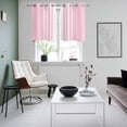 thumbnail image 5 of 2 Panels Kitchen Tier Curtains 39 Inch Length, Pink White Stripe Grommets Window Treatment Curtain, Modern Rustic Vertical Striped Thermal Curtains Drapes for Living Room/Bathroom, 5 of 9