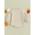 thumbnail image 4 of Wassery Baby Girls Halloween Outfit Newborn Girls Rompers Letter Pumpkin Print Long Sleeve Bodysuit 3 6 12 18 Months Infant Halloween Clothes Costume 0-18M, 4 of 8