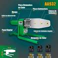 thumbnail image 5 of Termofusora Kit 1000w Para Ppr Con 3 Dados Anirona Aa932 Pro Color Verde, 5 of 5