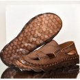 thumbnail image 3 of Mens Leather Sandals For Men Breathable Summer Shoes, 3 of 5