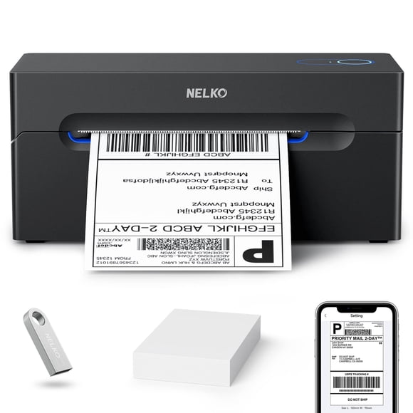 Nelko Bluetooth Thermal Shipping Label Printer, Wireless 4x6 Shipping Label Printer for Small Business, Support Android, iPhone a