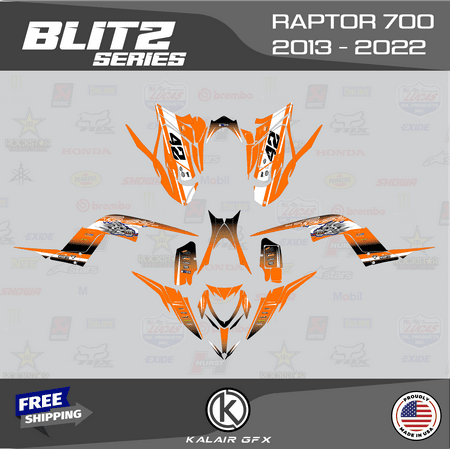 Kalair GFX Graphics Kit for Yamaha RAPTOR700 (2013-2022) Blitz Series Kalair GFX Graphics Kit for Yamaha RAPTOR700 (2013-2022) Blitz Series