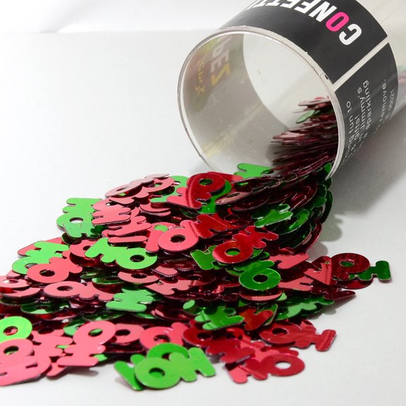Confetti Word HO HO HO Green, Red - Pouch (1/2 oz) - CCP7869