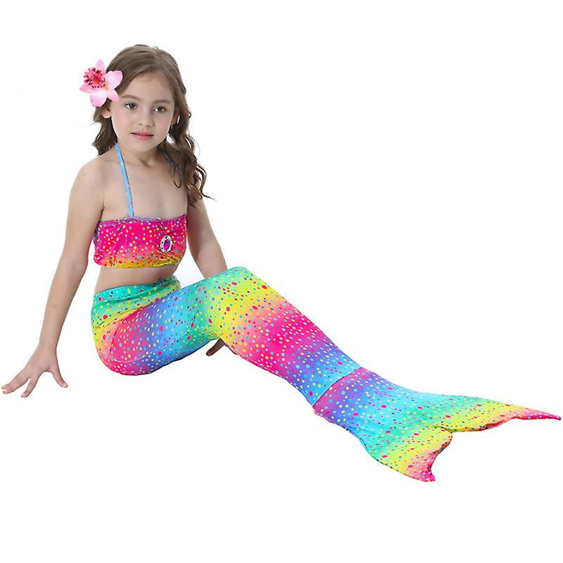 Kids Girls Mermaid Tail Bikini Set Swimwear Swimsuit Swimming Costume 10 11 Years Rainbow Walmart