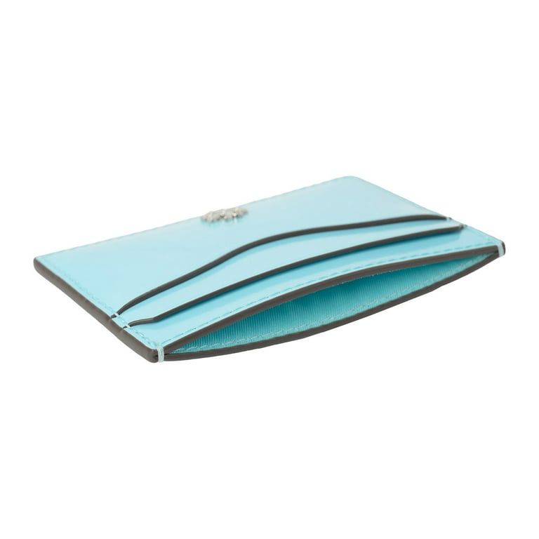 折りたたみ財布 Tory Burch Leather wallet 'Emerson' light blue Tory Burch Women's Emerson Patent Leather Slim Card Case