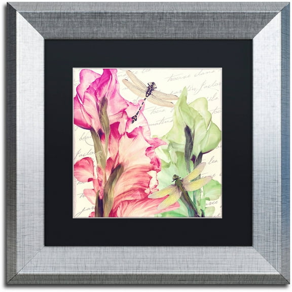 Trademark Fine Art "Dragonfly Morning II" Canvas Art by Color Bakery Black Matte, Silver Frame