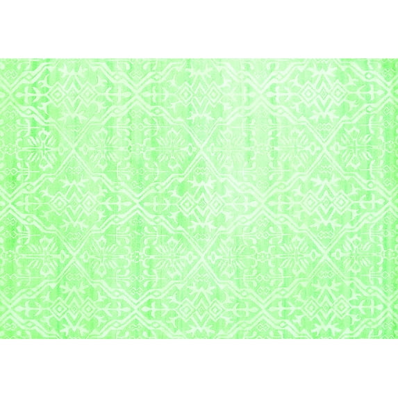 Ahgly Company Indoor Rectangle Solid Green Modern Area Rugs, 5' x 7'