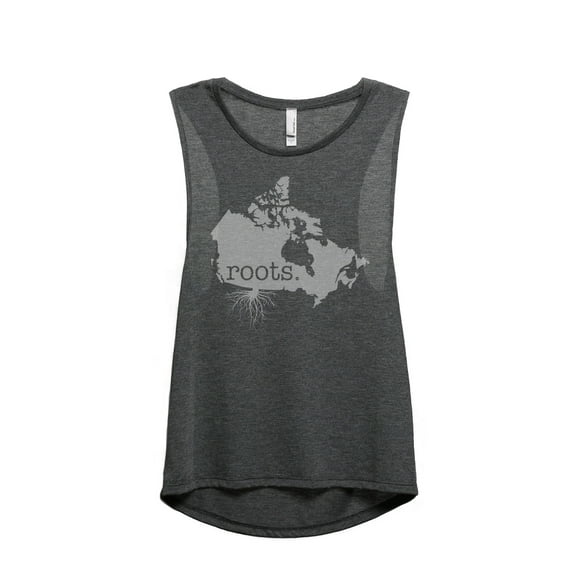Thread Tank Home Roots Country Canada Women's Sleeveless Muscle Tank Top Charcoal X-Large