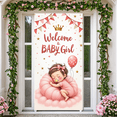 thumbnail image 3 of Pink Theme Baby Girl Welcome Banner Cotton Decoration Baby Shower Banner for New Parents Party, 3 of 7