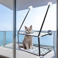thumbnail image 2 of Cama para gatos montada en la ventana Estante colgante Asiento de  doble Zulema  Hamaca colgante de gato, 2 of 6