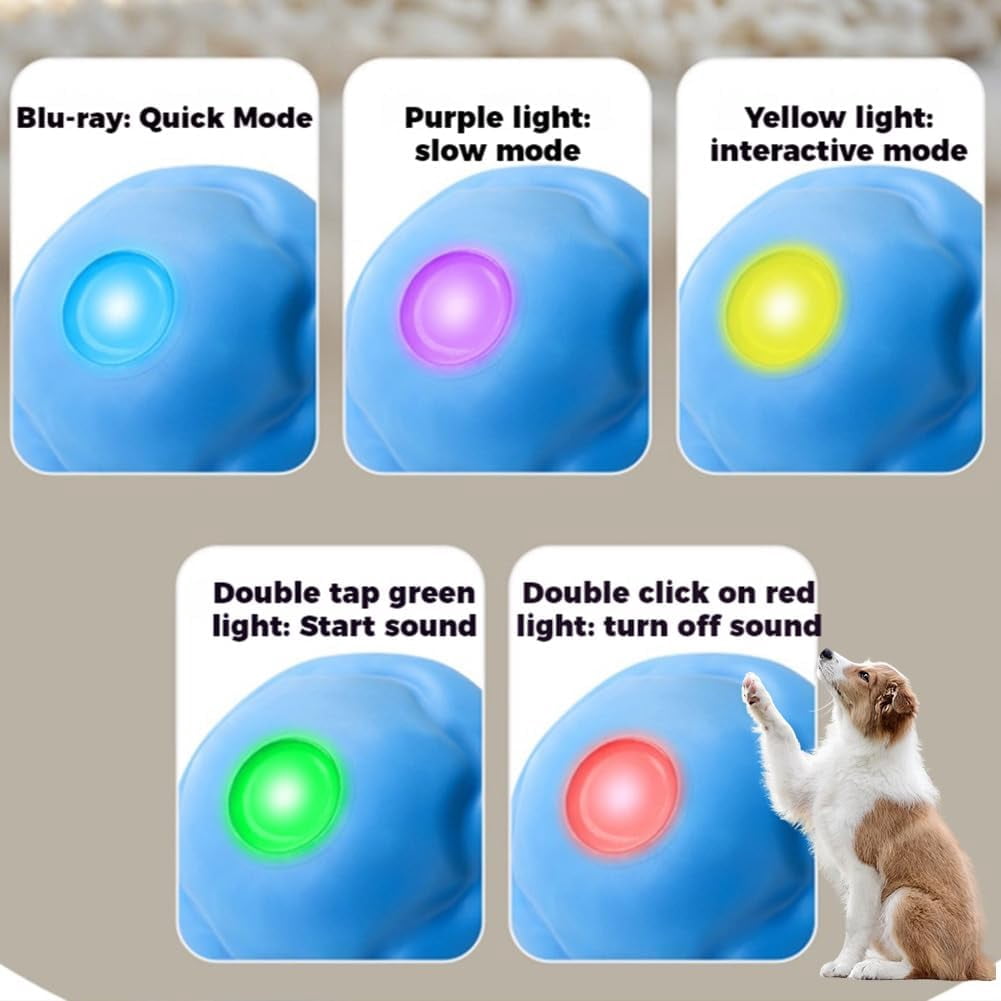 2026 Upgrade Smart Jumping Ball for Dogs, Chew-Proof Interactive Indestructible Waggle Ball Toy with Touch and Motion Activated That Moves on Its Own for Indoor/Outdoor Play