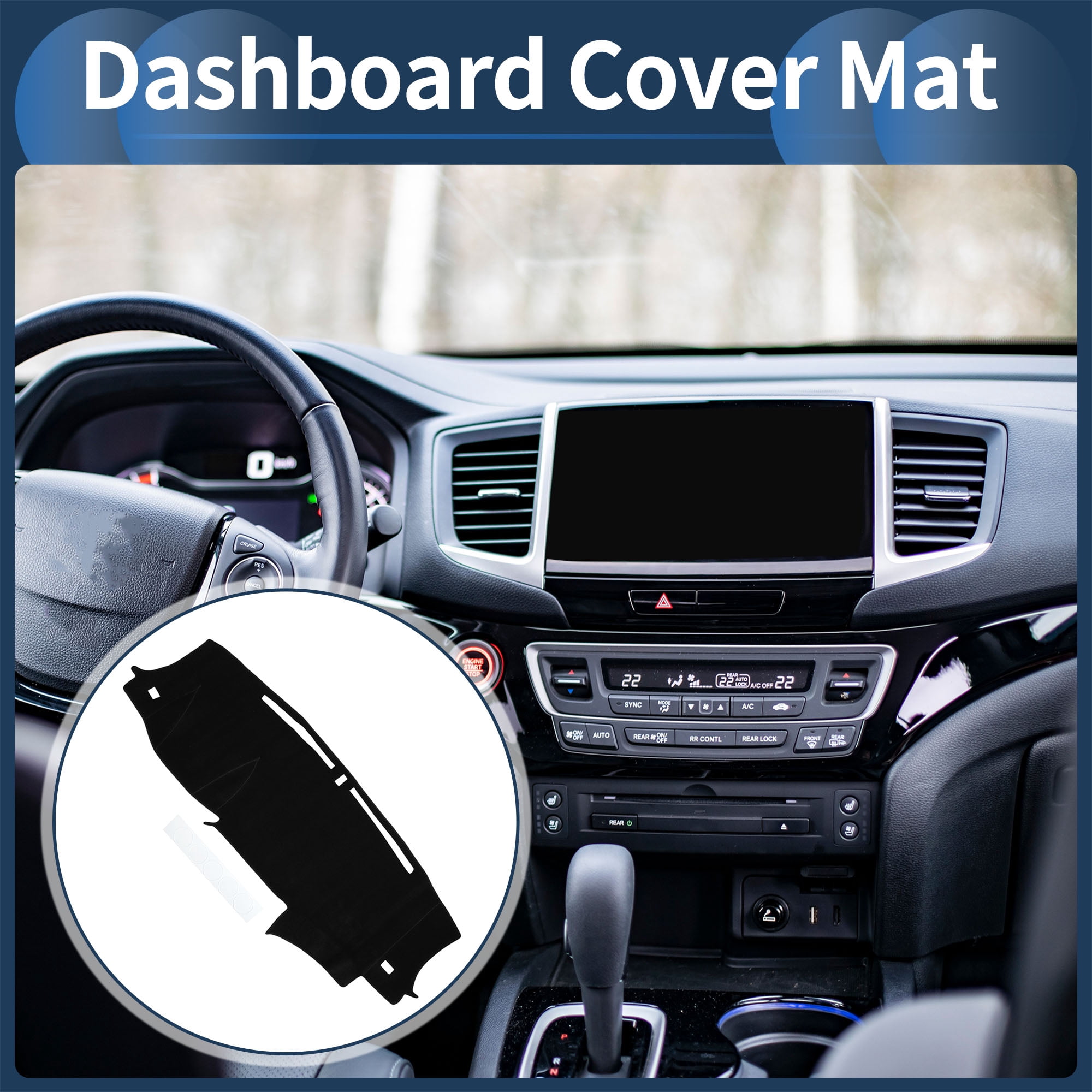 Unique Bargains Dashboard Cover Dash Cover Mat Carpet for HONDA PILOT 2019-2024 Black