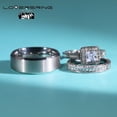 thumbnail image 5 of Two Rings His and Hers Wedding Ring Sets Couples Rings 44kt White Gold Plated White Cz Titanium band, 5 of 8
