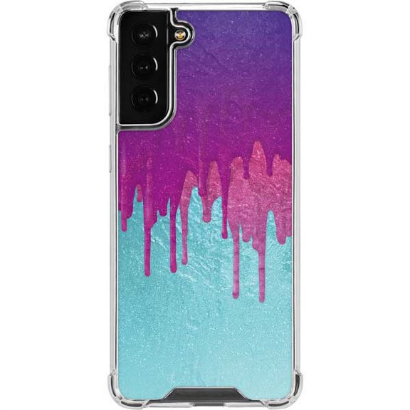 Skinit Abstract Art Paint Splatter Purple Galaxy S22 Plus Clear Case