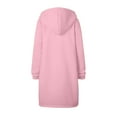 thumbnail image 5 of Women Casual Zip up Polyester Hoodies, Long Hoodie Tunic Jackets Long Sleeve Sweater Dress with Side Pockets Pink 2XL, 5 of 7