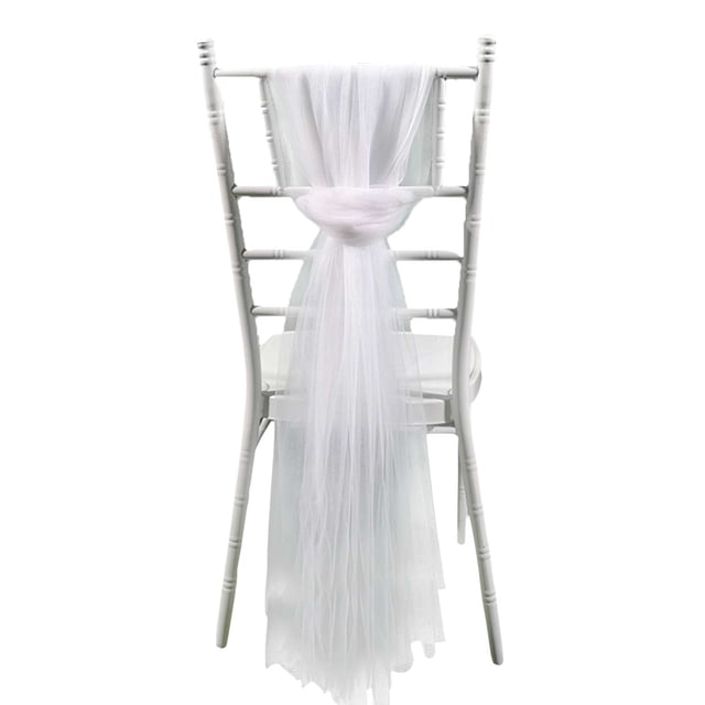 Decoración de silla de boda, respaldo de silla de boda, decoración de gasa para silla, decoración trasera, la mejor de su clase