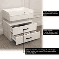 thumbnail image 3 of Sesslife White Nightstand with LED Lights Strips, Bedside Table with Charging Station, Modern End Side Table, Versatile Nightstand with Drawers, Side Table for Home and Office, 3 of 7