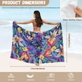 thumbnail image 6 of Yuyamidu Women's 3 Piece Bikini Set Colorful Hawaiian Flower Swimwear Beach Outfits Sexy Swimsuit with Long Sheer Cover Up Triangle Bikini Top Tie Side Bottom, 6 of 6